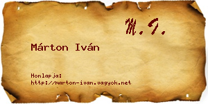 Márton Iván névjegykártya
