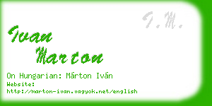ivan marton business card